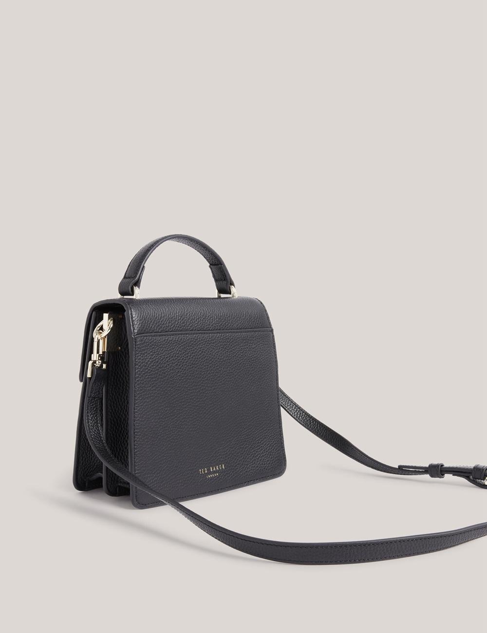 Sac Bandoulière Ted Baker ROSELII - Small Top Handle Bar Detail Leather Femme Noir | Paris  52306-DCIH