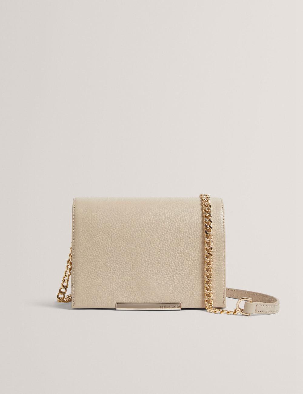 Sac Bandoulière Ted Baker ROUSEN - Bar Detail Fold Over Leather Femme Ecru | Paris  18462-MAUF