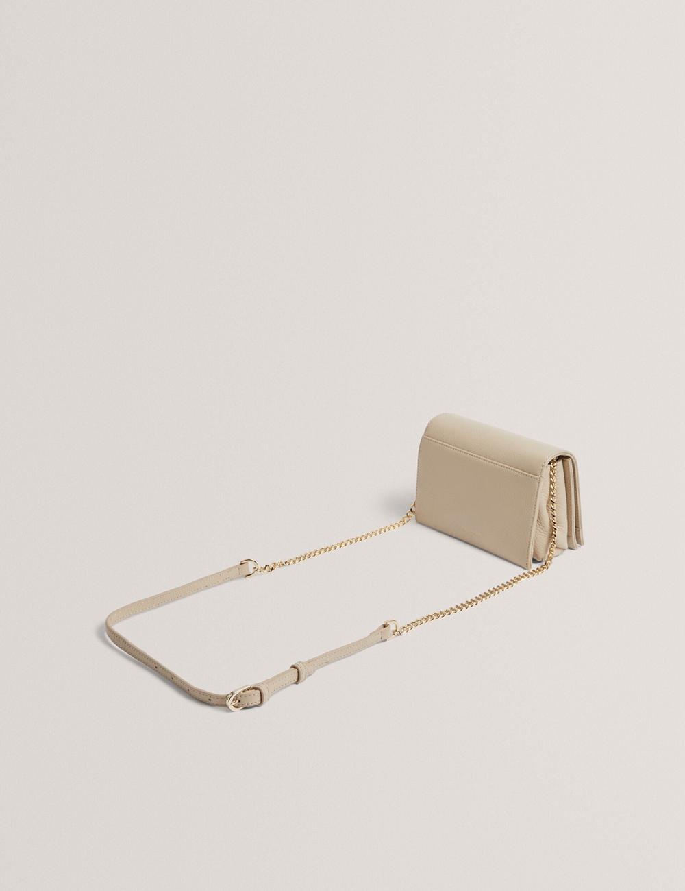 Sac Bandoulière Ted Baker ROUSEN - Bar Detail Fold Over Leather Femme Ecru | Paris  18462-MAUF