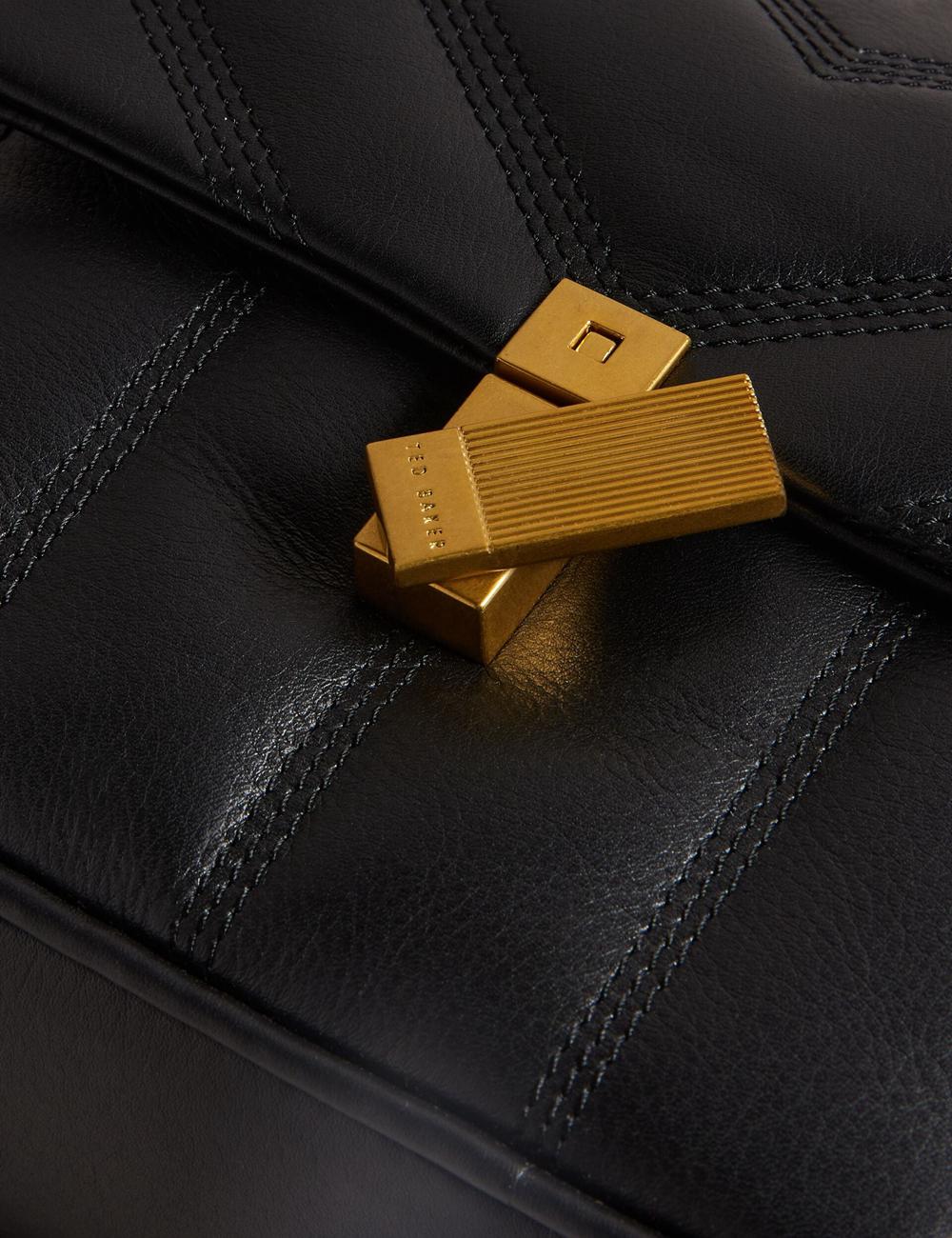 Sac Porté Épaule Ted Baker AYALILY - Quilted Leather Camera With Front Pocket Femme Noir | Paris  13826-AEYW