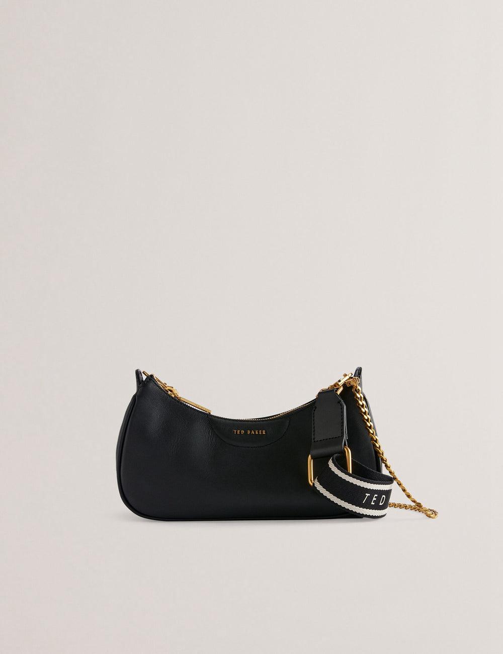 Sac Porté Épaule Ted Baker ESSIY - Leatheruette With Webbing Strap Femme Noir | Paris  05639-NWJS