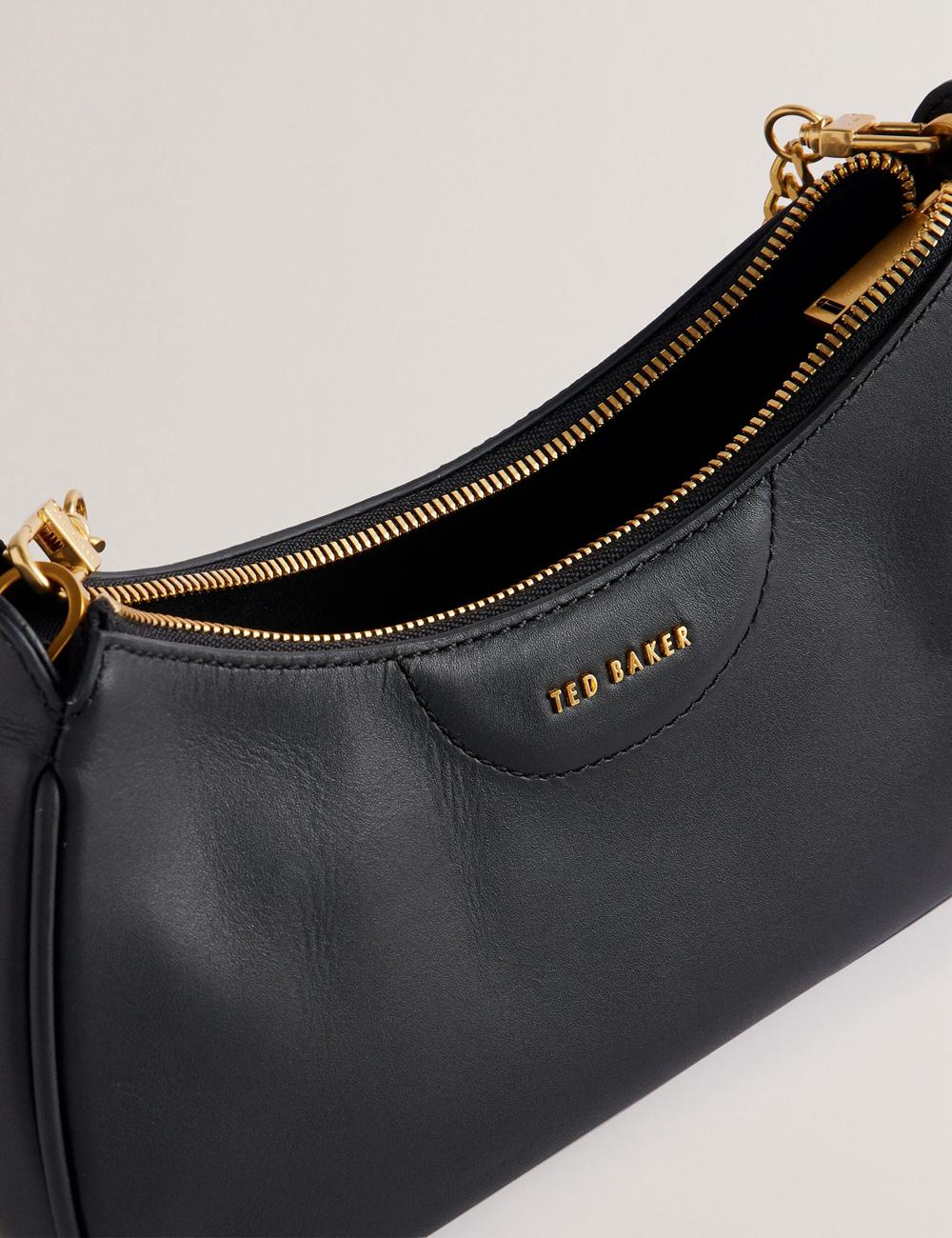 Sac Porté Épaule Ted Baker ESSIY - Leatheruette With Webbing Strap Femme Noir | Paris  05639-NWJS