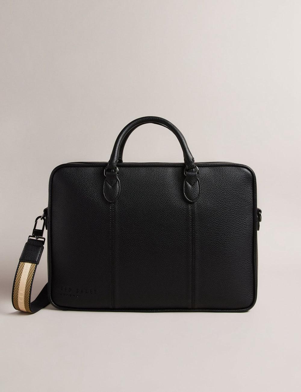 Sac Porté Épaule Ted Baker KADEN - Branded Webbing PU Leather Document Homme Noir | Paris  26904-ELXW