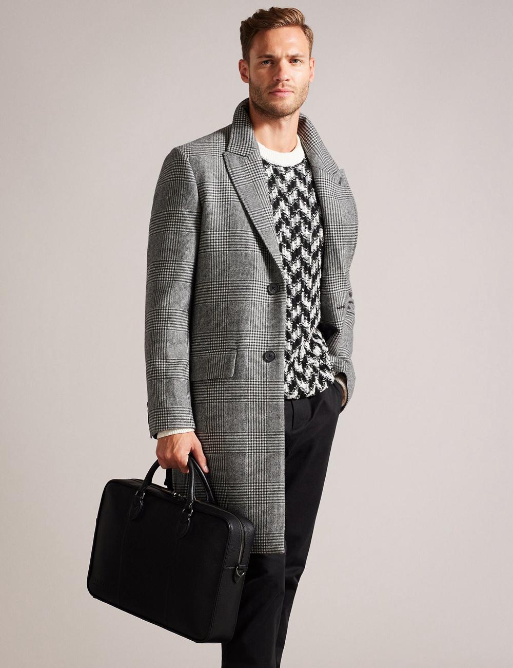Sac Porté Épaule Ted Baker KADEN - Branded Webbing PU Leather Document Homme Noir | Paris  26904-ELXW