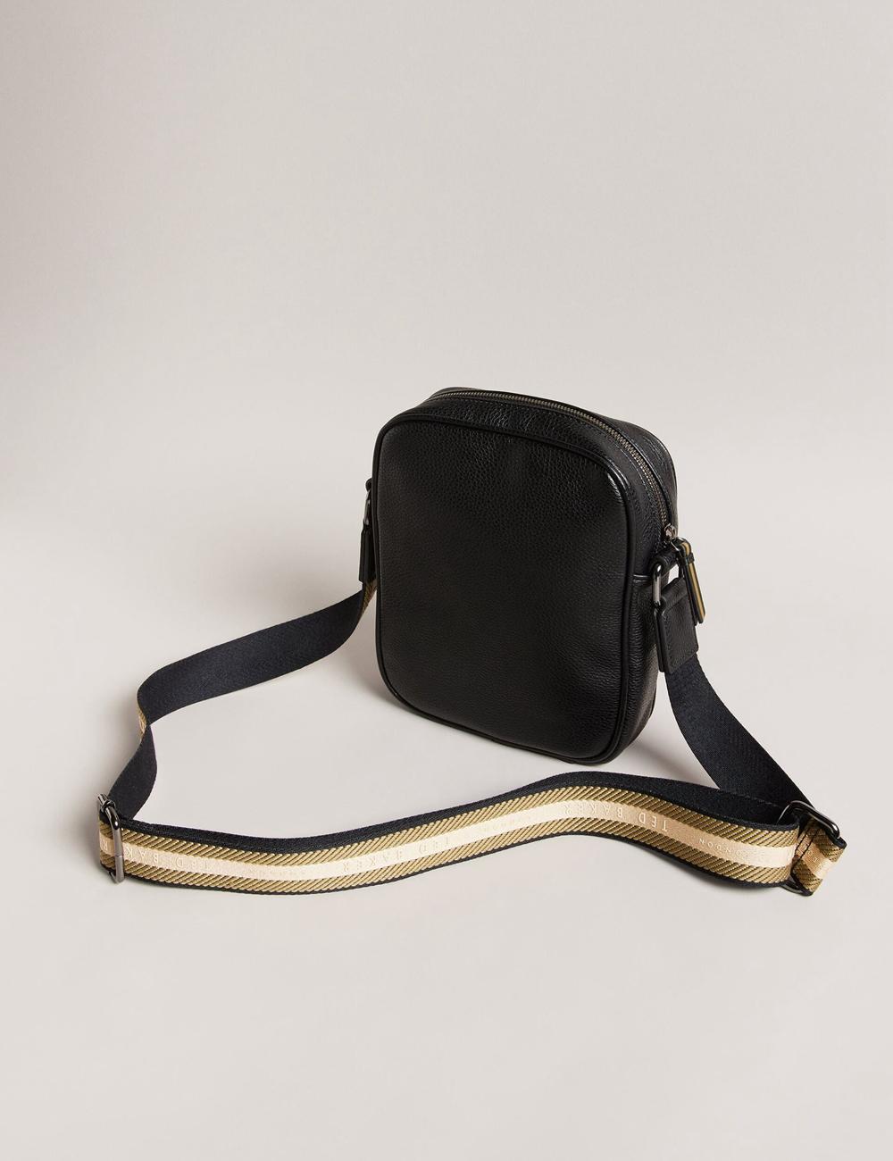 Sac Porté Épaule Ted Baker KIIAN - Small Reporter Webbing Homme Noir | Paris  29671-FSKA