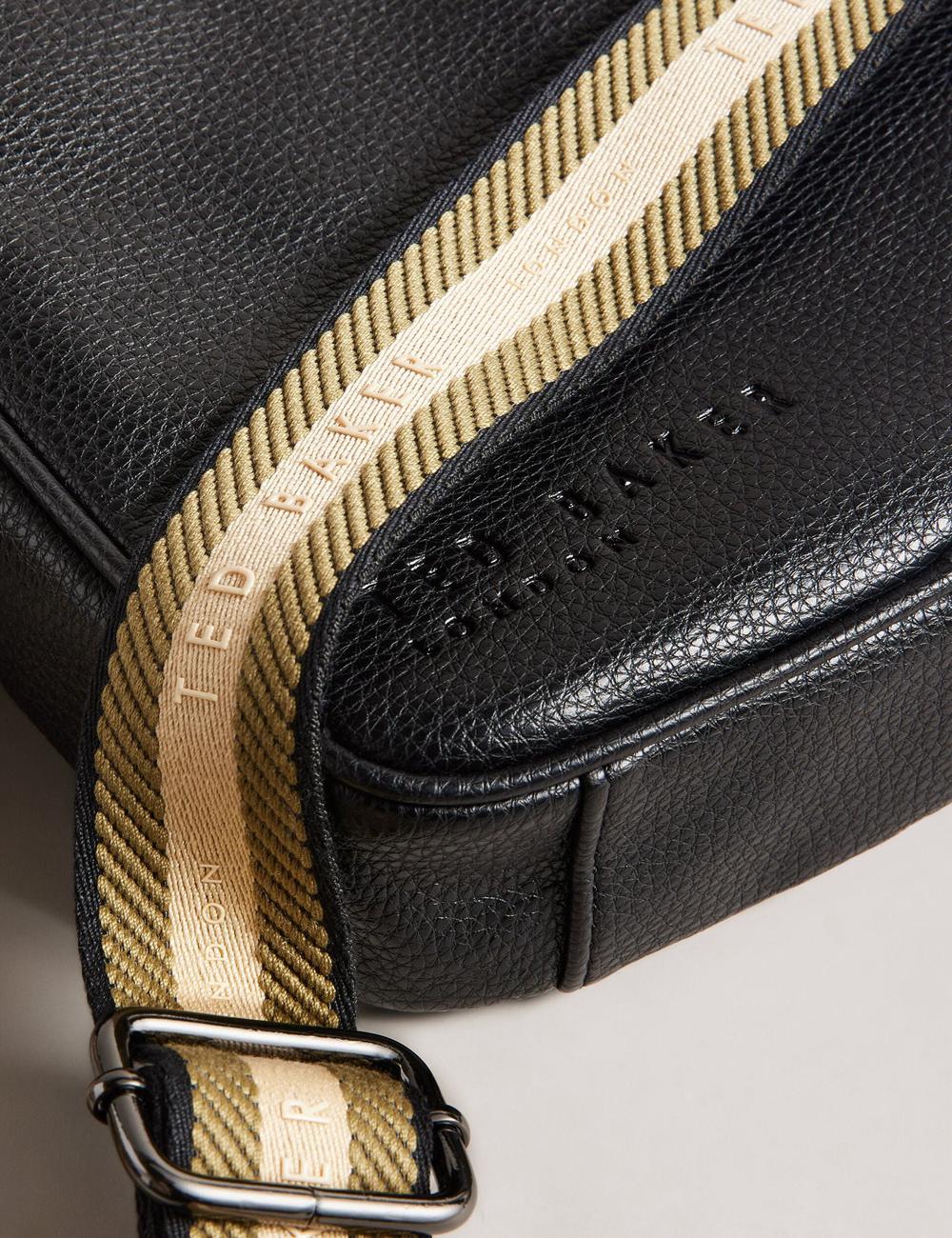 Sac Porté Épaule Ted Baker KIIAN - Small Reporter Webbing Homme Noir | Paris  29671-FSKA