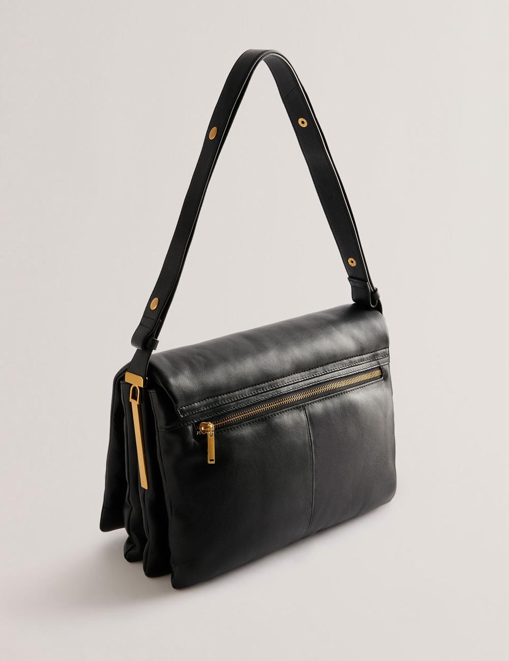 Sac Porté Épaule Ted Baker SAMILLA - Large Puffy Leather With Lock Femme Noir | Paris  71253-SFIN
