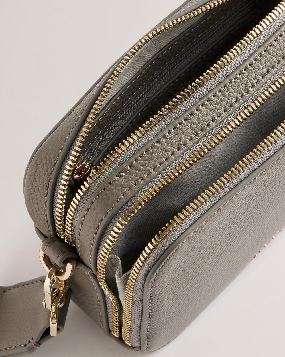 Sac Porté Épaule Ted Baker STUNNA - Mini Leather Crossbody Camera Femme Grise | Paris  05917-DJLY