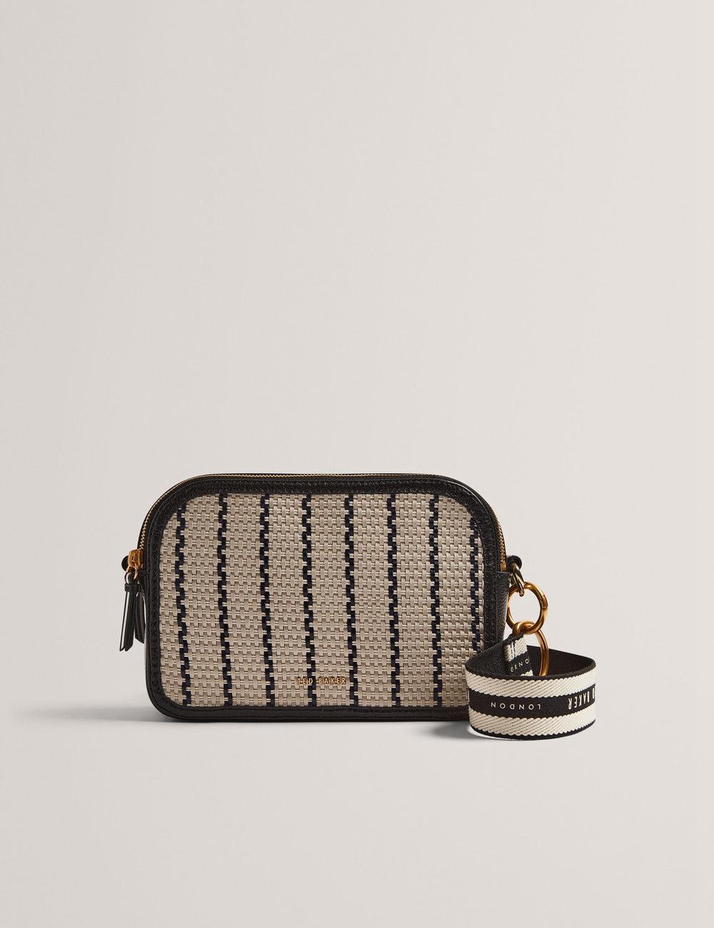Sac Pour Appareil Photo Ted Baker RIVEA - Woven Panel Faux Leather Camera Femme Bleu Marine | Paris  06724-XJCQ