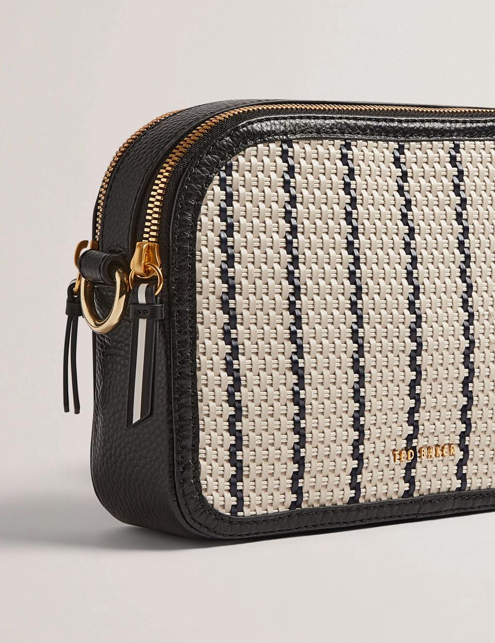 Sac Pour Appareil Photo Ted Baker RIVEA - Woven Panel Faux Leather Camera Femme Bleu Marine | Paris  06724-XJCQ