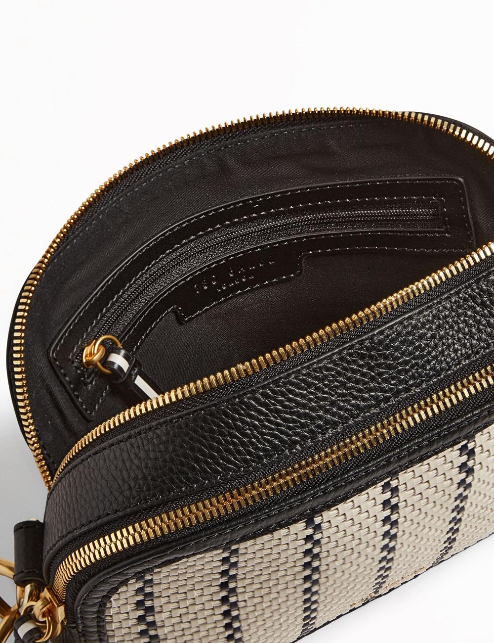 Sac Pour Appareil Photo Ted Baker RIVEA - Woven Panel Faux Leather Camera Femme Bleu Marine | Paris  06724-XJCQ