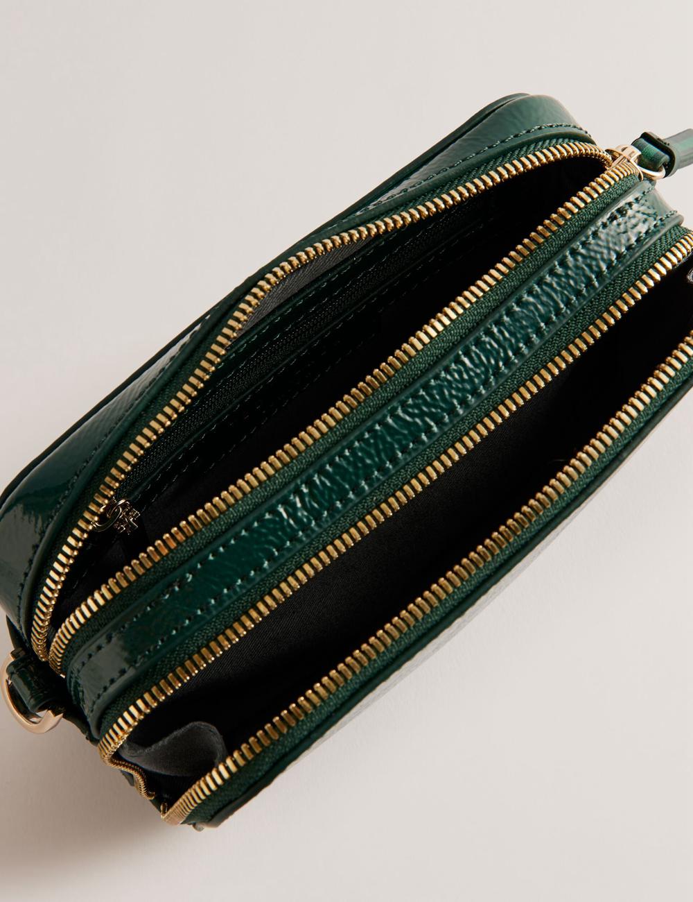Sac Pour Appareil Photo Ted Baker STUNWA - Patent Leather Webbing Camera Femme Vert | Paris  42863-LFQX