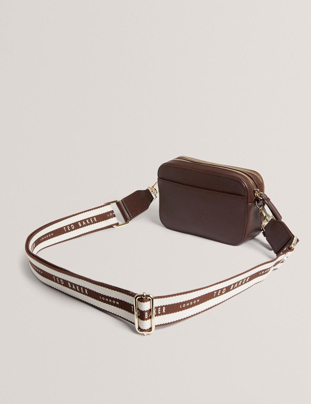 Sac Pour Appareil Photo Ted Baker WILLSA - Branded Webbing Mini Leather Camera Femme Marron | Paris  56840-ZRFI