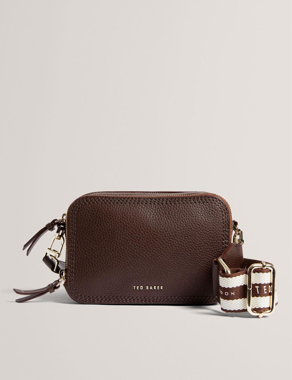 Sac Pour Appareil Photo Ted Baker WILLSA - Branded Webbing Mini Leather Camera Femme Marron | Paris  56840-ZRFI
