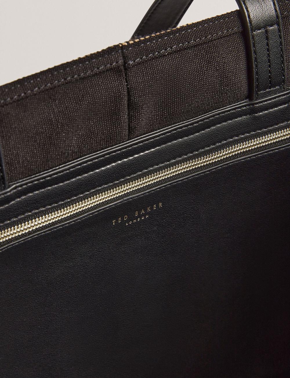 Sac Shopping Ted Baker RAFIYA - Woven Colour Block Folding Shopper Femme Noir | Paris  04932-ZJRS