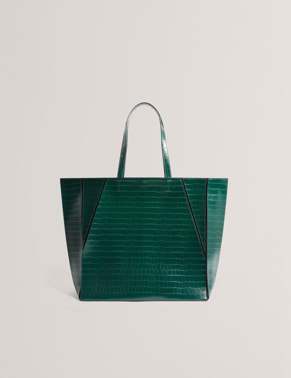 Sac Shopping Ted Baker SOPHYNA - Croc Effect Folding Shopper Femme Vert | Paris  46719-TZUH