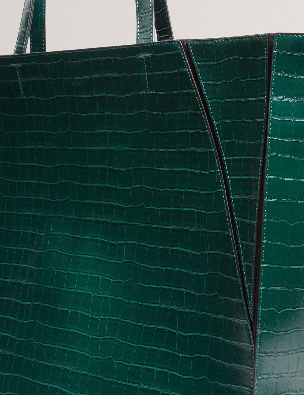 Sac Shopping Ted Baker SOPHYNA - Croc Effect Folding Shopper Femme Vert | Paris  46719-TZUH