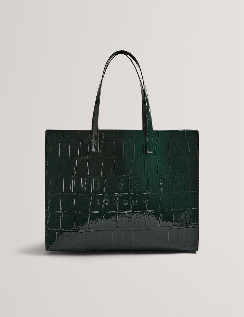 Sacs Fourre Tout Ted Baker ALLICON - Patent Croc Effect Wide Femme Vert | Paris  38497-JTYN