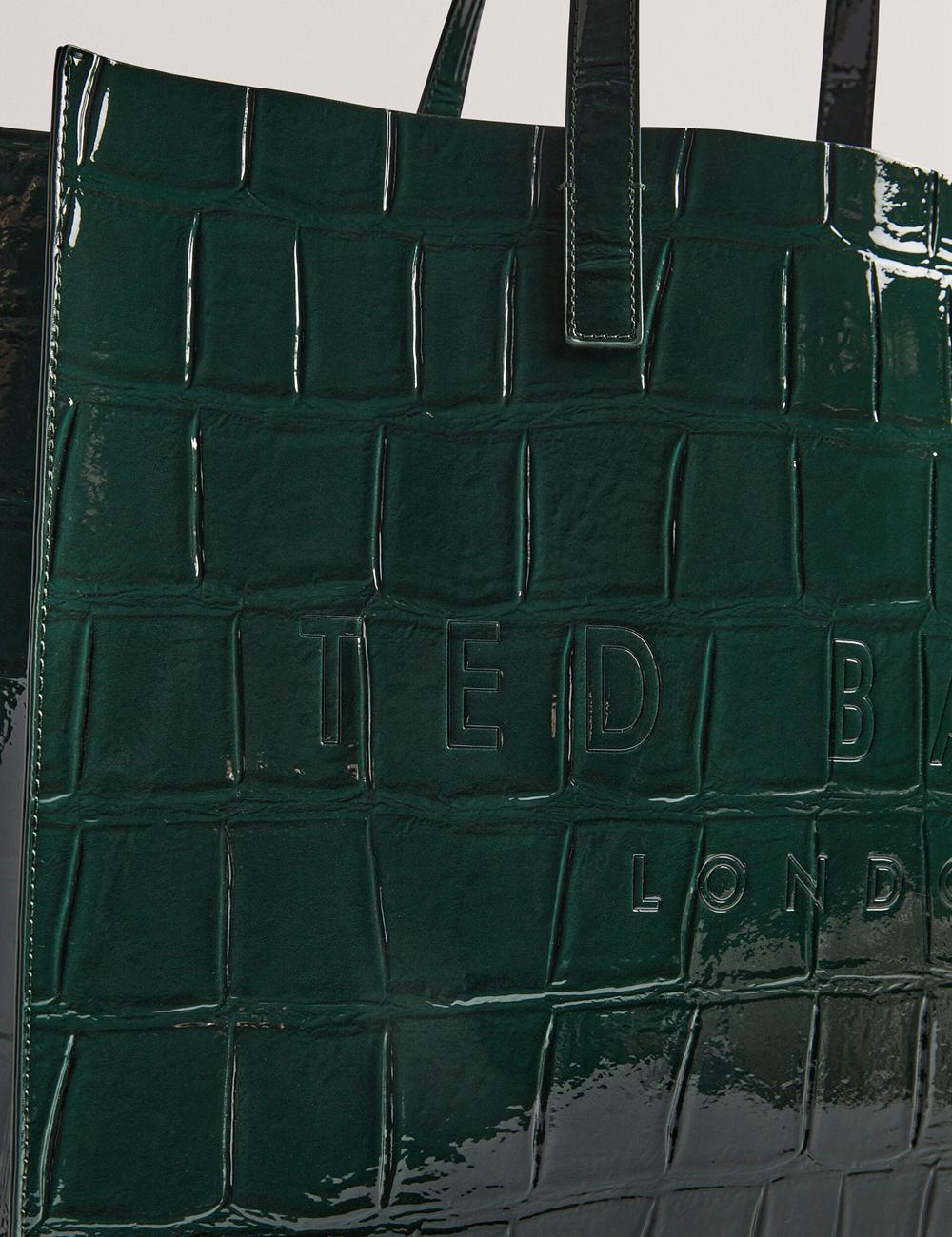 Sacs Fourre Tout Ted Baker ALLICON - Patent Croc Effect Wide Femme Vert | Paris  38497-JTYN