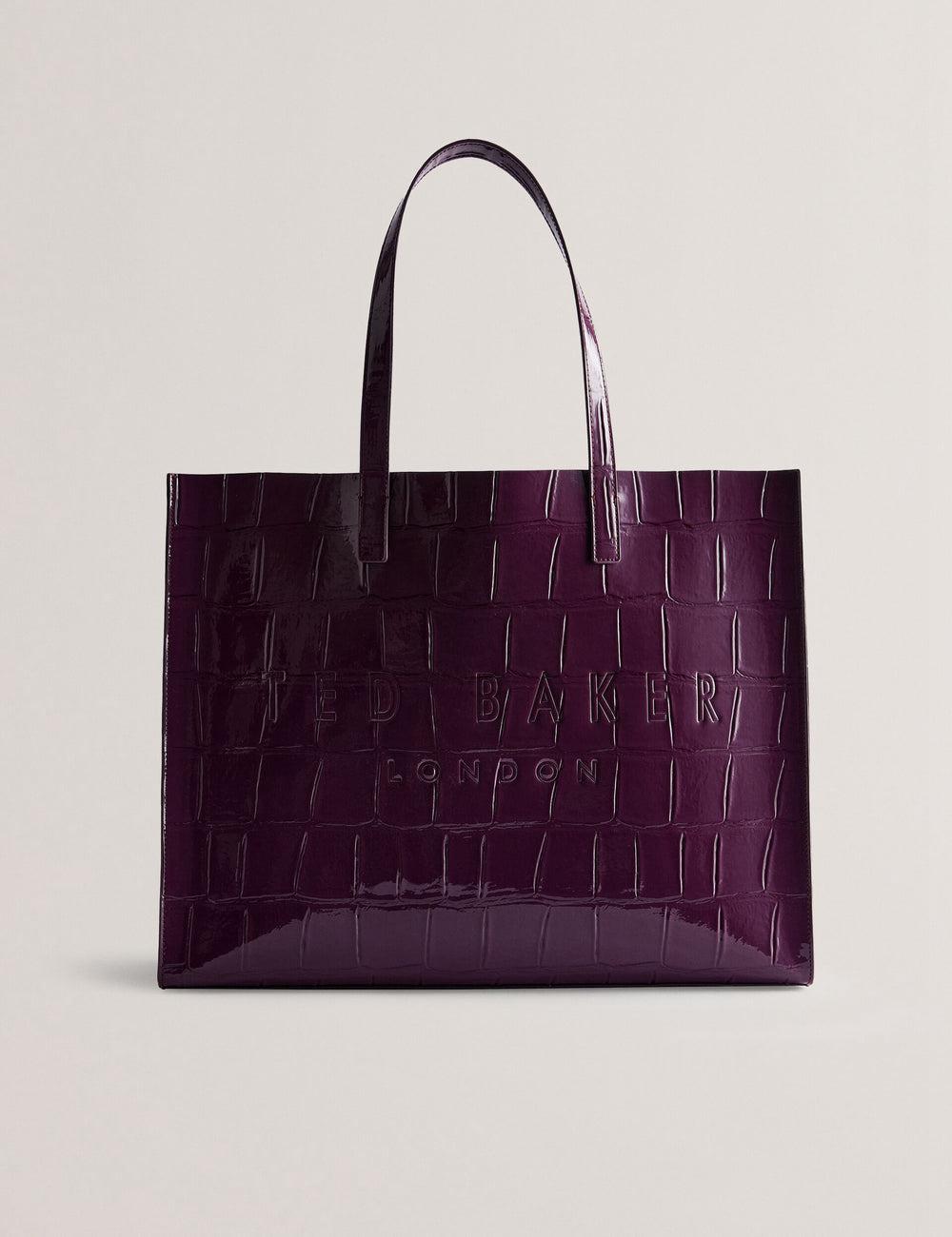 Sacs Fourre Tout Ted Baker ALLICON - Wide Croc Effect Icon Femme Bordeaux | Paris  86159-VTMH