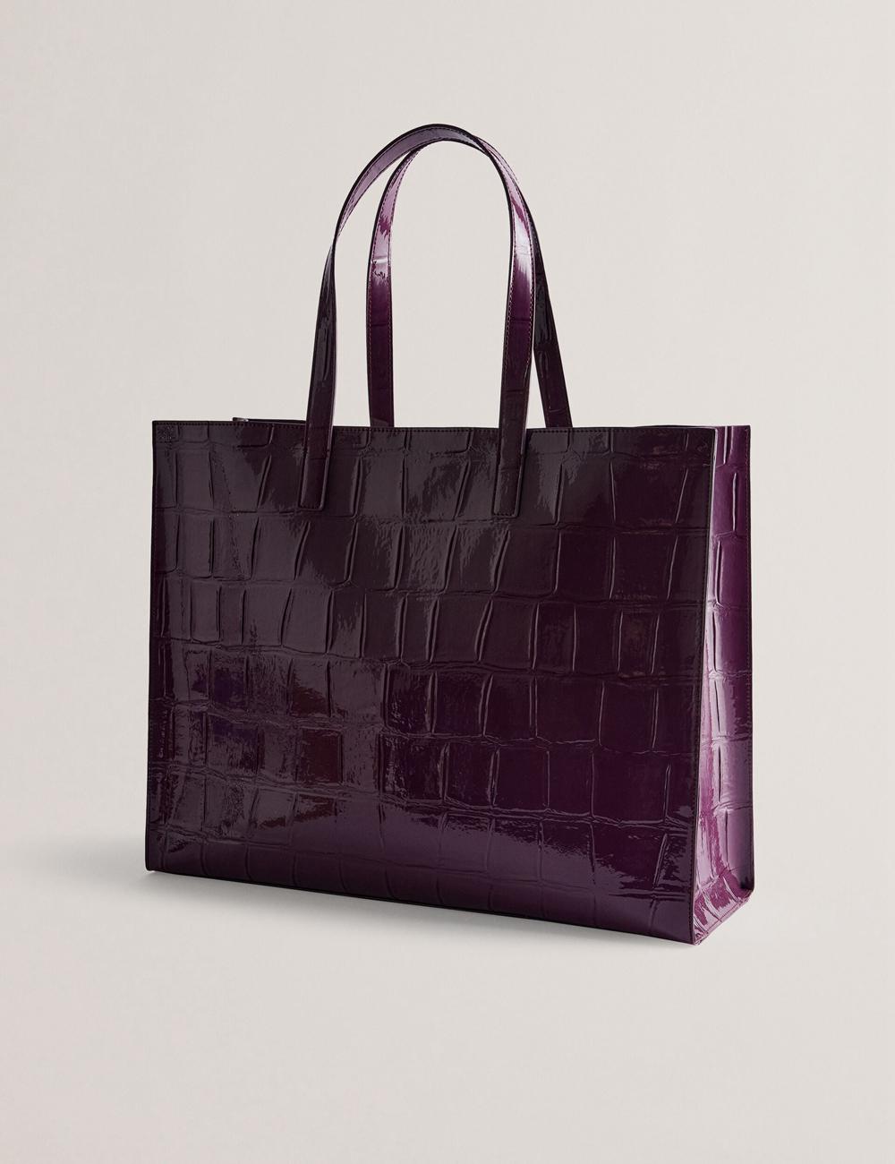 Sacs Fourre Tout Ted Baker ALLICON - Wide Croc Effect Icon Femme Bordeaux | Paris  86159-VTMH