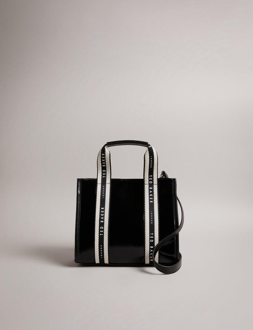 Sacs Fourre Tout Ted Baker CELIANE - Branded Webbing Patent Small Femme Noir | Paris  13785-SUYO