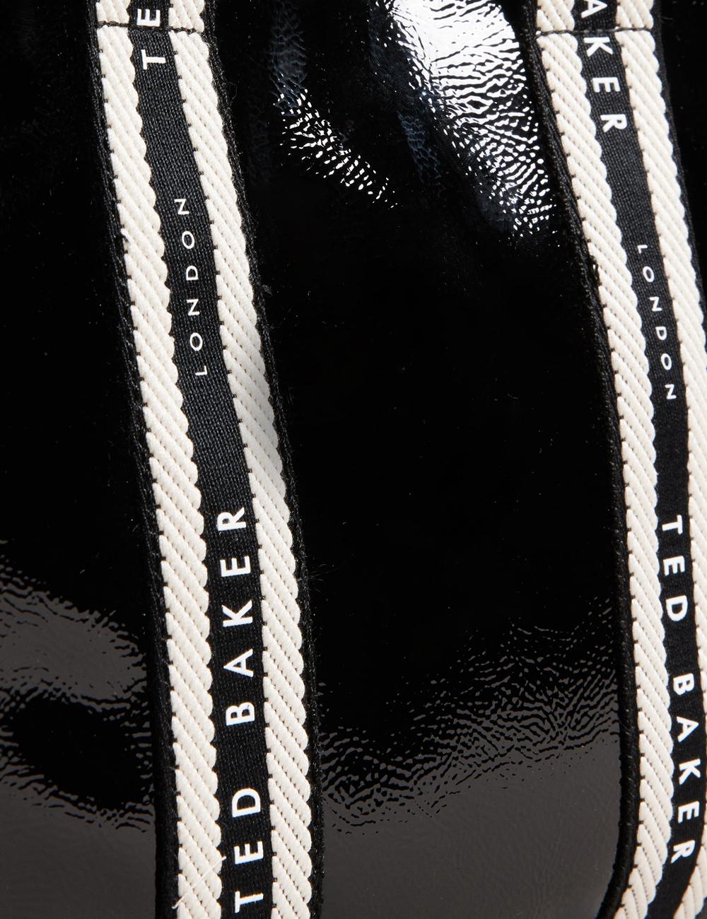 Sacs Fourre Tout Ted Baker CELIANE - Branded Webbing Patent Small Femme Noir | Paris  13785-SUYO