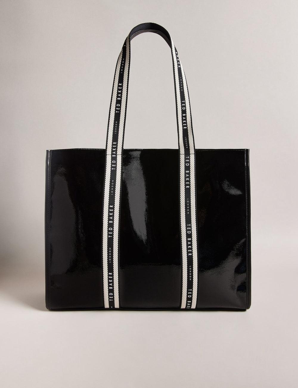 Sacs Fourre Tout Ted Baker CELINIE - Branded Webbing Faux Leather Femme Noir | Paris  52491-QWEL