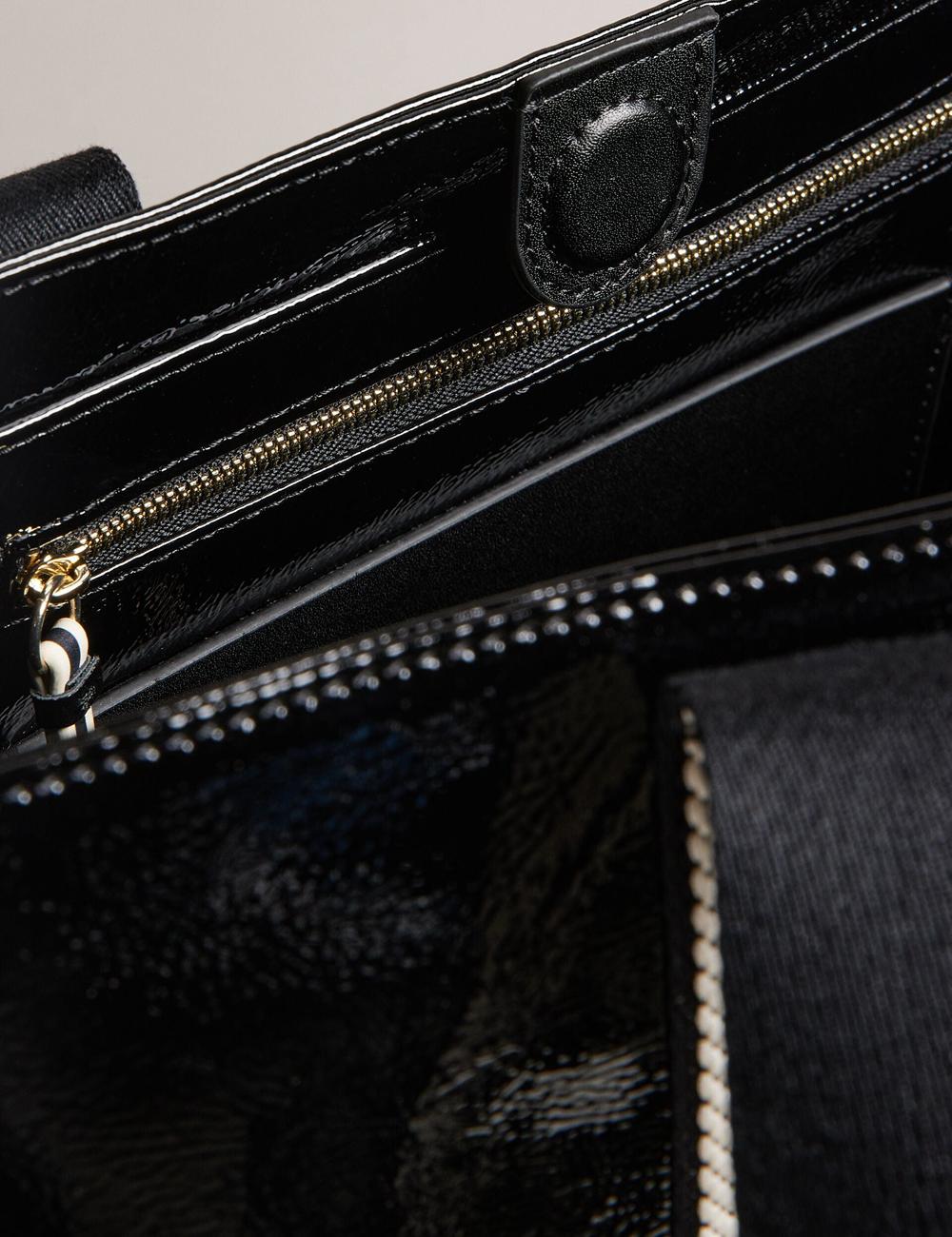 Sacs Fourre Tout Ted Baker CELINIE - Branded Webbing Faux Leather Femme Noir | Paris  52491-QWEL