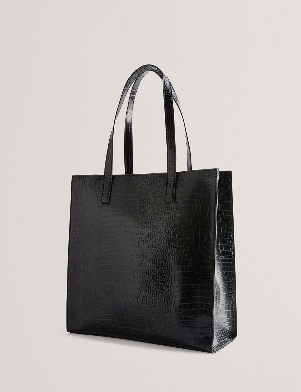 Sacs Fourre Tout Ted Baker CROCCON - Large Croc Texture Icon Femme Noir | Paris  36275-RDJG