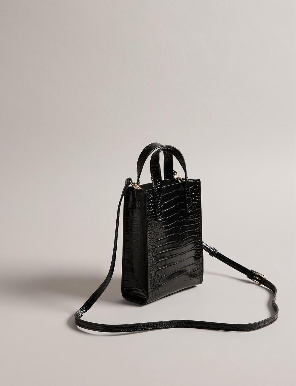 Sacs Fourre Tout Ted Baker GATOCON - Mini Croc Effect Icon Femme Noir | Paris  59768-ULHB