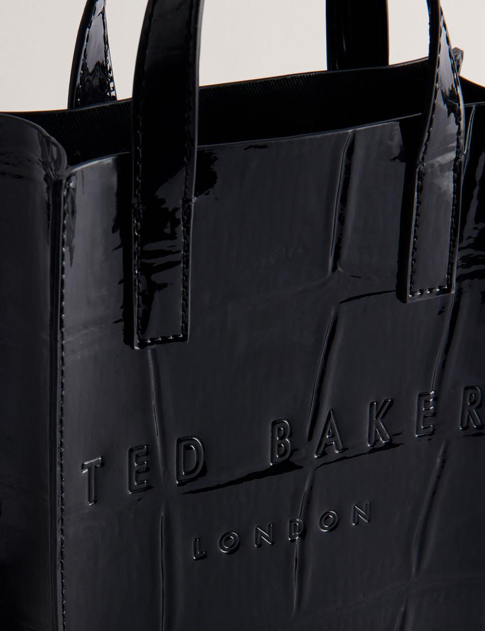 Sacs Fourre Tout Ted Baker GATOCON - Mini Croc Effect Patent Femme Noir | Paris  08716-DYOS