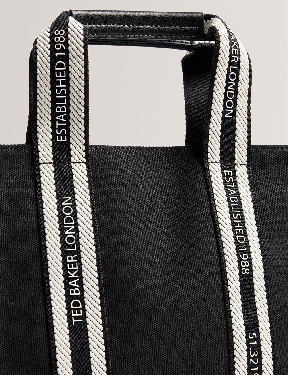 Sacs Fourre Tout Ted Baker GEORJEA - Branded Webbing Canvas Small Femme Noir | Paris  36907-HQPX