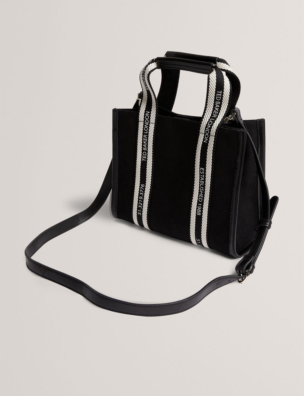 Sacs Fourre Tout Ted Baker GEORJEA - Branded Webbing Canvas Small Femme Noir | Paris  36907-HQPX