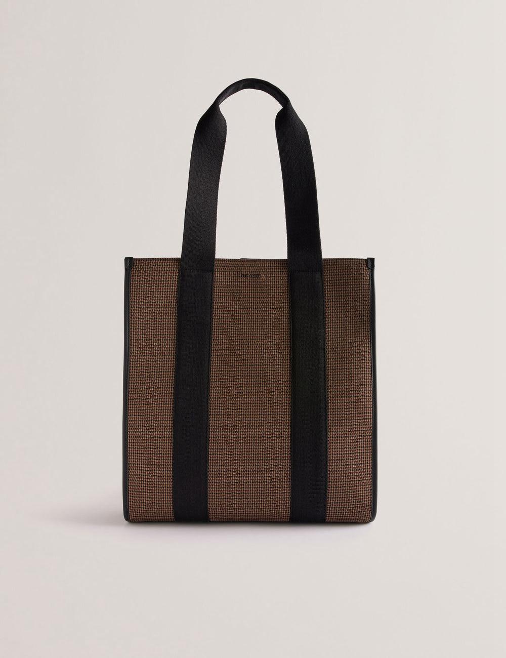 Sacs Fourre Tout Ted Baker MALLICK - Check Wool Blend Tall Homme Noir | Paris  19342-QDCY