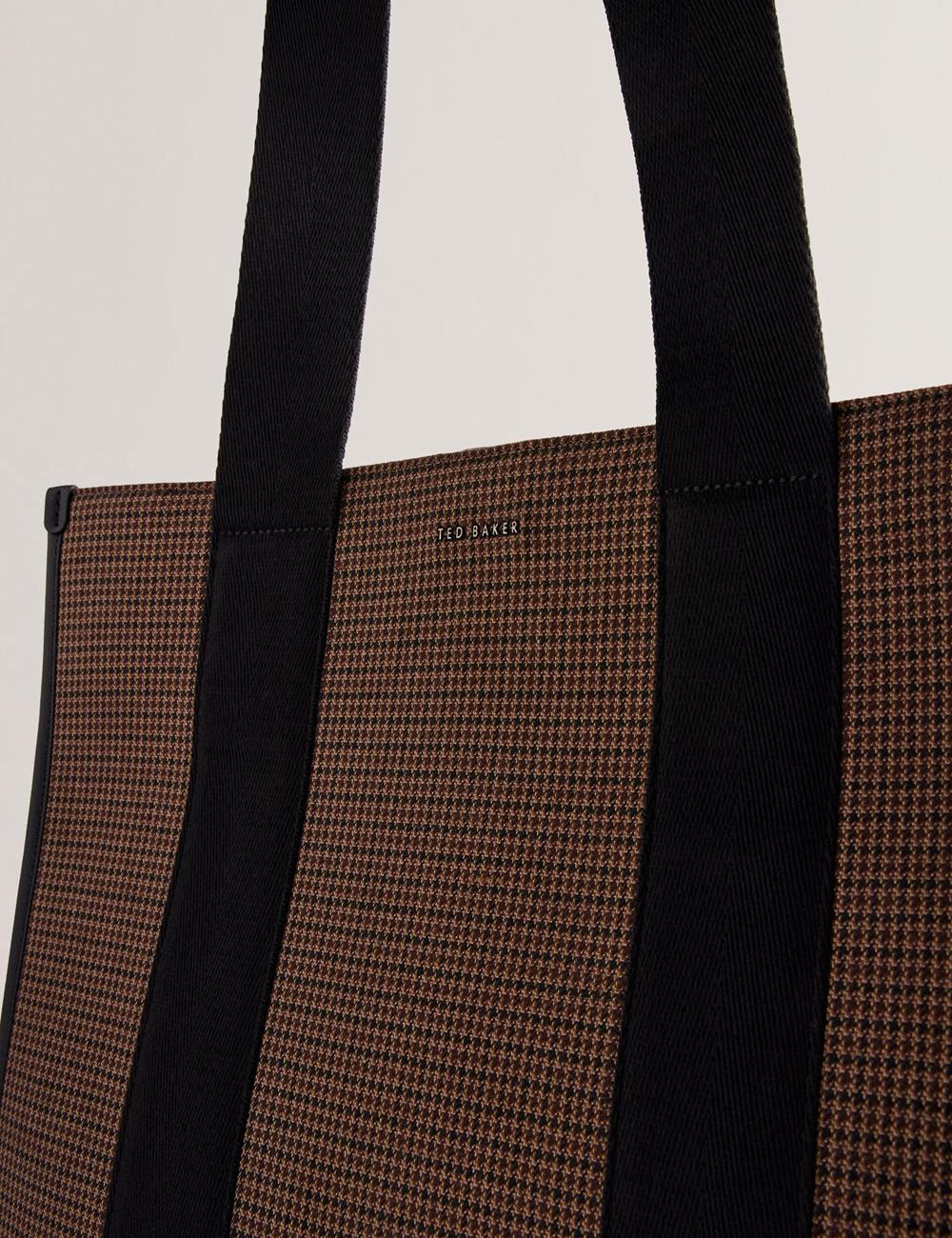 Sacs Fourre Tout Ted Baker MALLICK - Check Wool Blend Tall Homme Noir | Paris  19342-QDCY