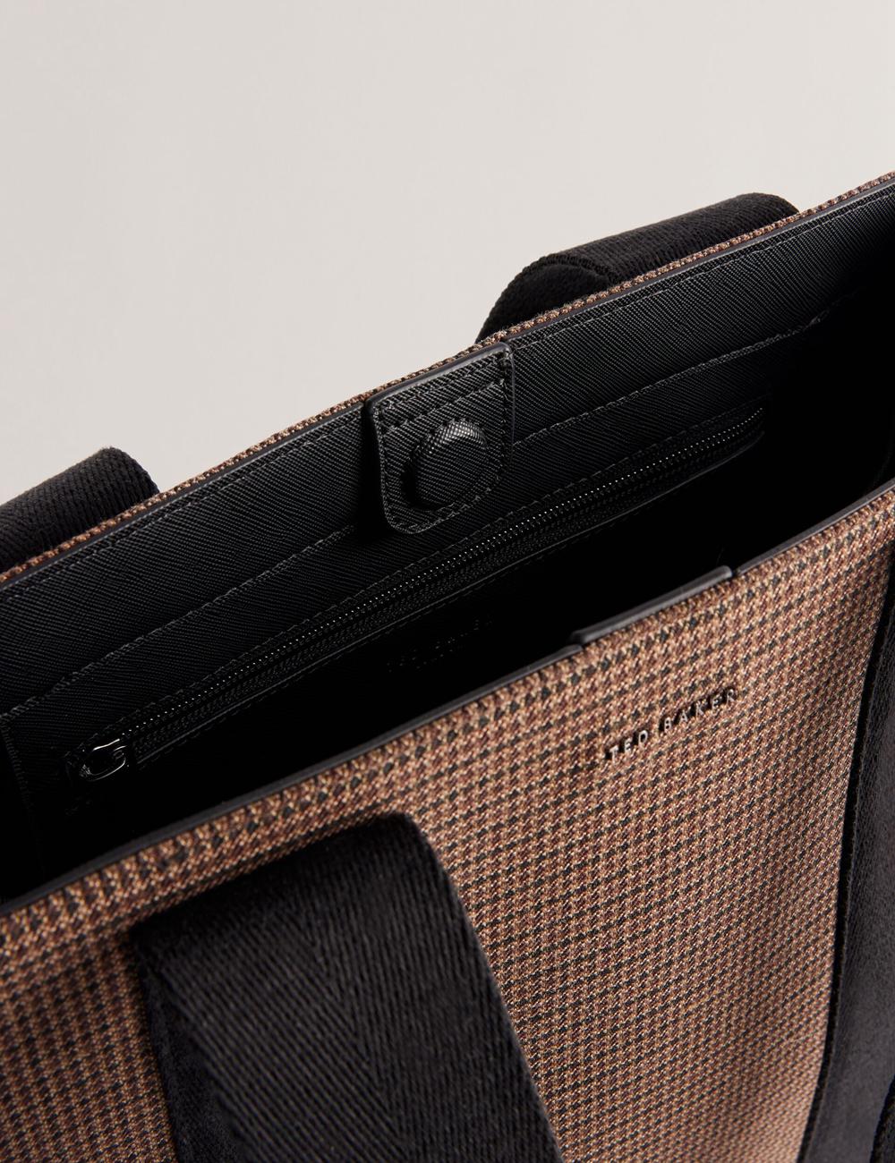 Sacs Fourre Tout Ted Baker MALLICK - Check Wool Blend Tall Homme Noir | Paris  19342-QDCY