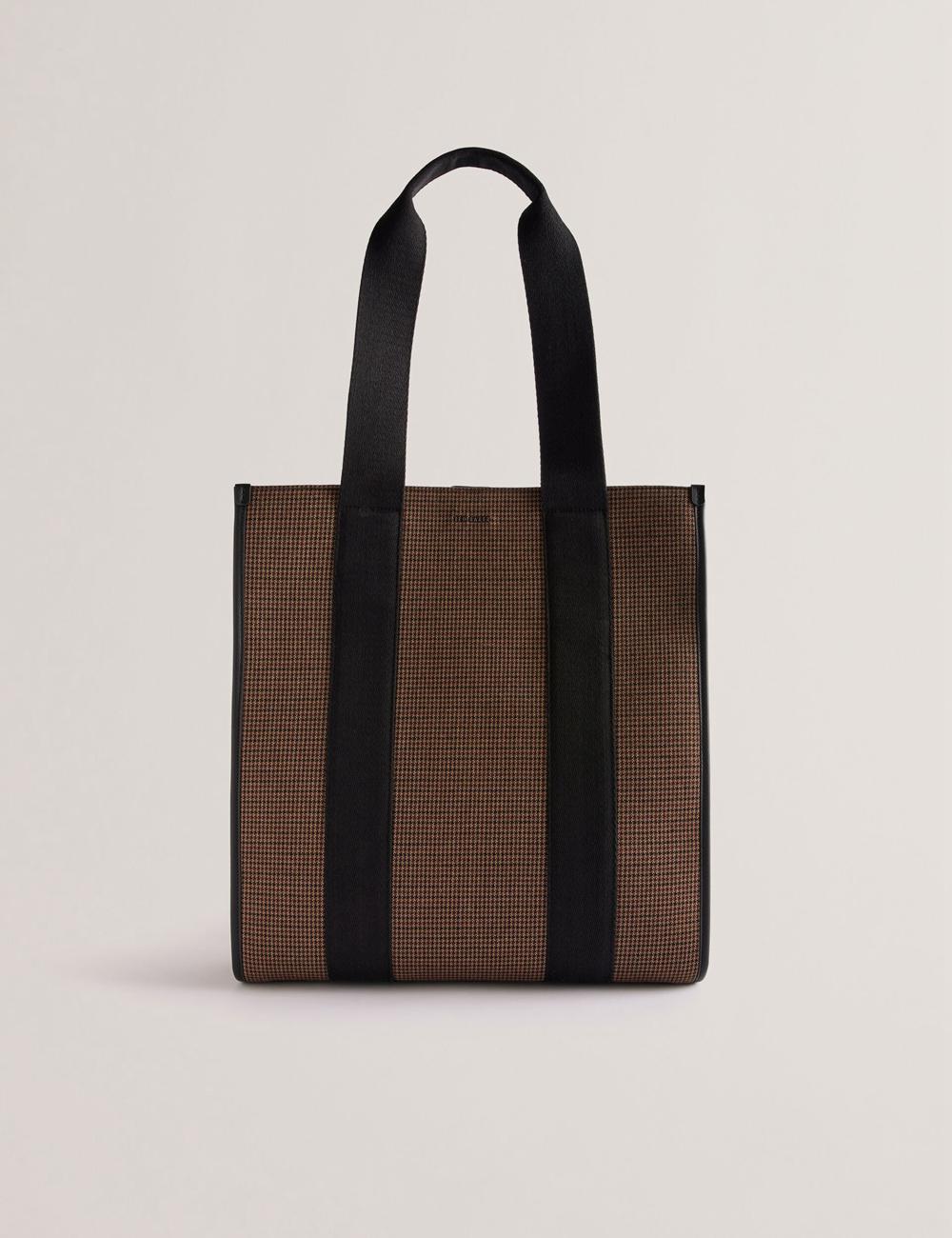 Sacs Fourre Tout Ted Baker MALLICK - Check Wool Blend Tall Homme Noir | Paris  19342-QDCY