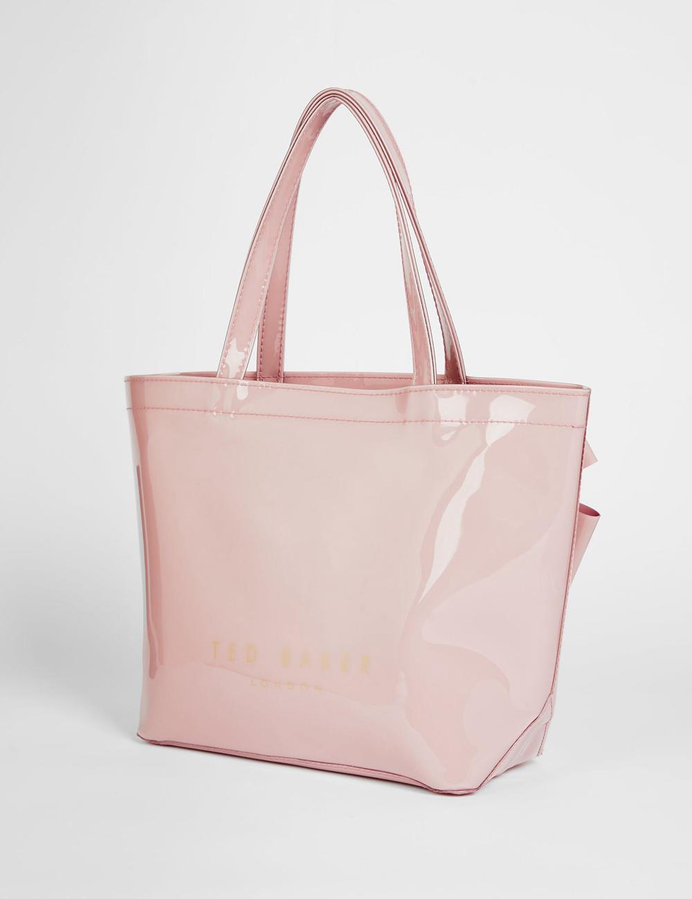 Sacs Fourre Tout Ted Baker NIKICON - Small Knot Bow Vinyl Icon Femme Rose | Paris  48071-TQRW