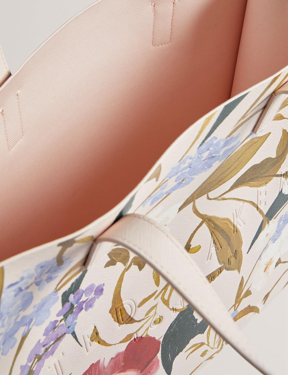 Sacs Fourre Tout Ted Baker PALAMAA - Floral Print PU Leather Large Femme Rose | Paris  57089-AVFG