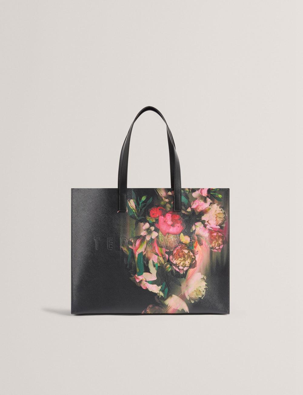 Sacs Fourre Tout Ted Baker SALIINA - Floral Print Wide Icon Femme Noir | Paris  91720-UHJC