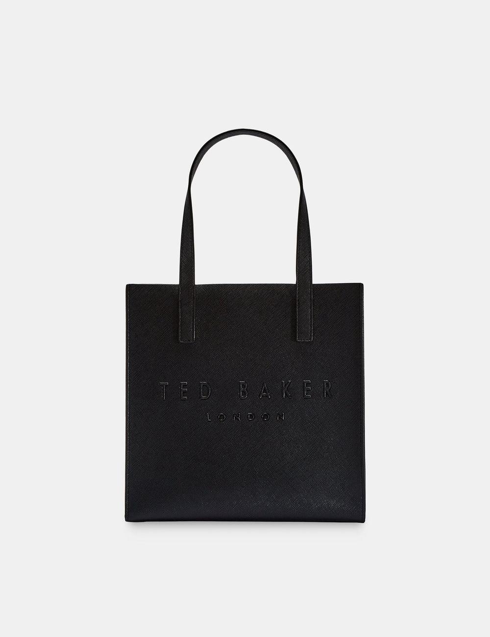 Sacs Fourre Tout Ted Baker SEACON - Textured Faux Leather Small Icon Femme Noir | Paris  34891-KIXU