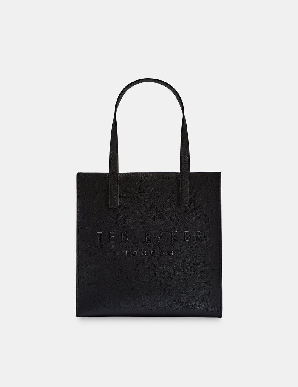 Sacs Fourre Tout Ted Baker SEACON - Textured Faux Leather Small Icon Femme Noir | Paris  34891-KIXU