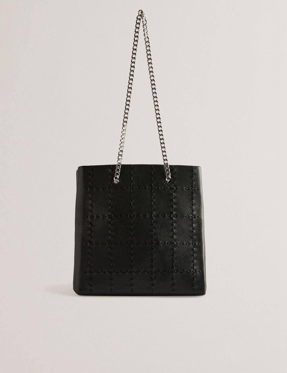 Sacs Fourre Tout Ted Baker STALIA - Stitch Detail Leather Small Femme Noir | Paris  02654-OPQZ