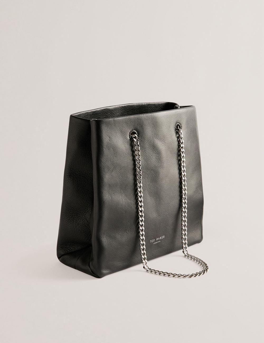 Sacs Fourre Tout Ted Baker STALIA - Stitch Detail Leather Small Femme Noir | Paris  02654-OPQZ