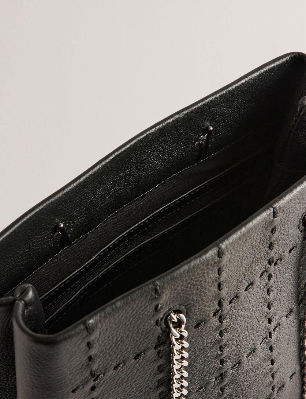 Sacs Fourre Tout Ted Baker STALIA - Stitch Detail Leather Small Femme Noir | Paris  02654-OPQZ