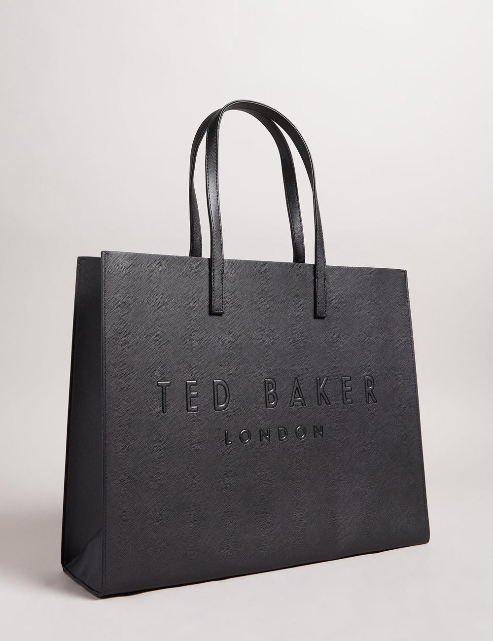 Sacs Fourre Tout Ted Baker SUKICON - Textured Faux Leather Icon Femme Noir | Paris  74302-XWMR