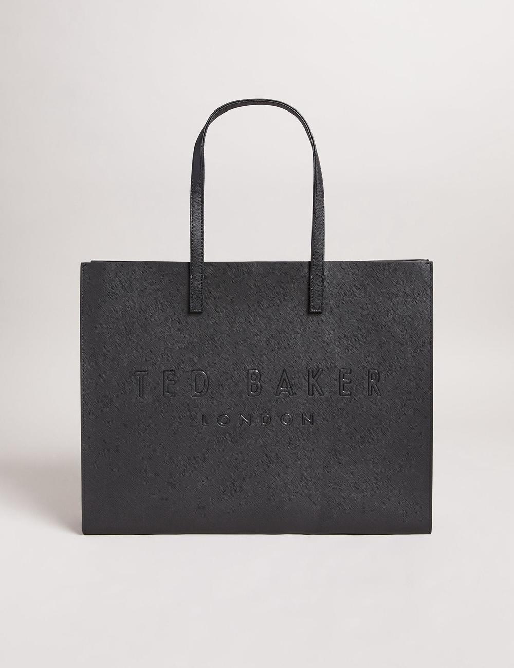 Sacs Fourre Tout Ted Baker SUKICON - Textured Faux Leather Icon Femme Noir | Paris  74302-XWMR