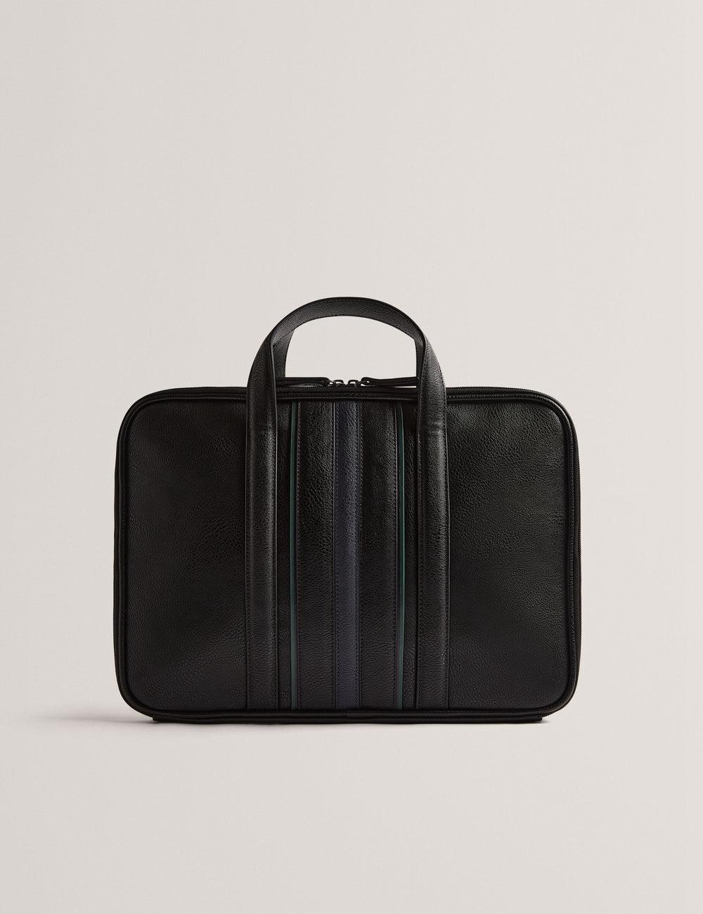 Sacs À Documents Ted Baker KEDRIK - Stripe Detail Faux Leather Homme Noir | Paris  12936-IDVU