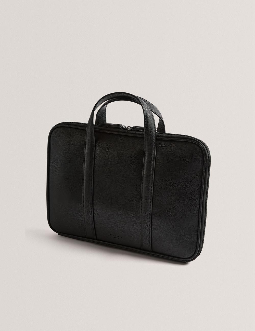Sacs À Documents Ted Baker KEDRIK - Stripe Detail Faux Leather Homme Noir | Paris  12936-IDVU